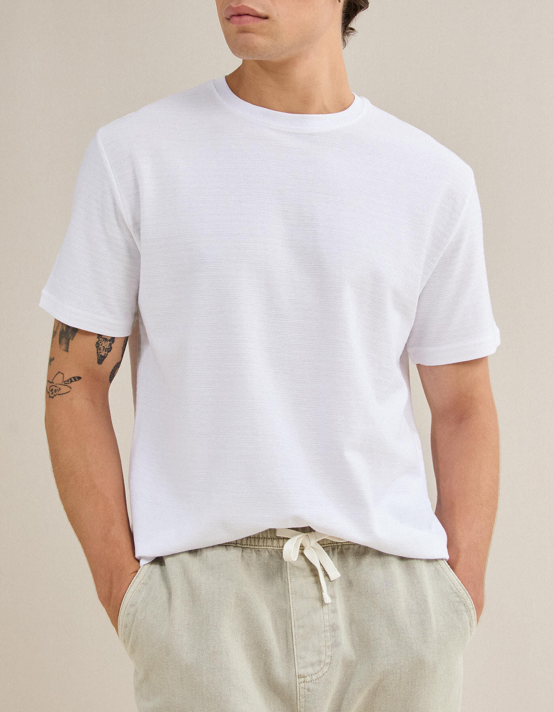 Comprar Online T-shirt Jersey Riscas, Homem, Branco