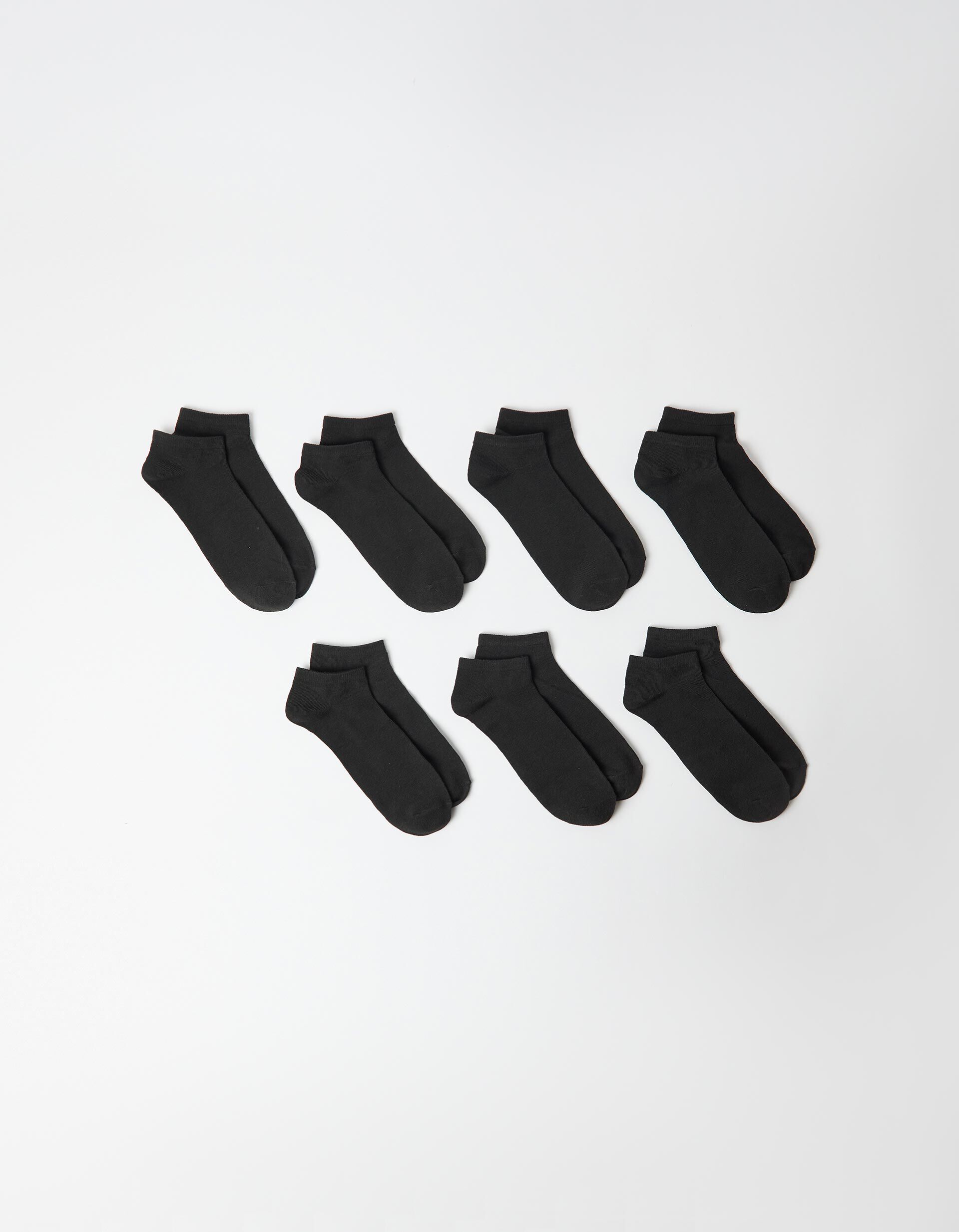 Comprar Online Pack 7 Pares de Meias Tornozelo, Homem, Preto