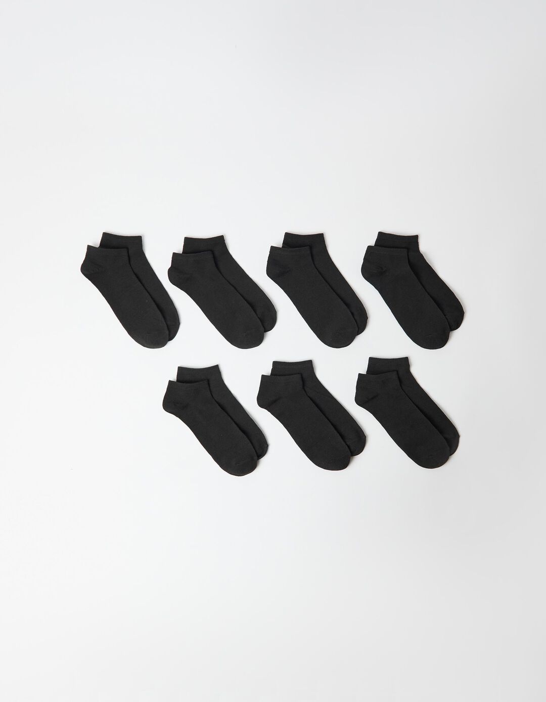 Pack 7 Pares de Meias Tornozelo, Homem, Preto