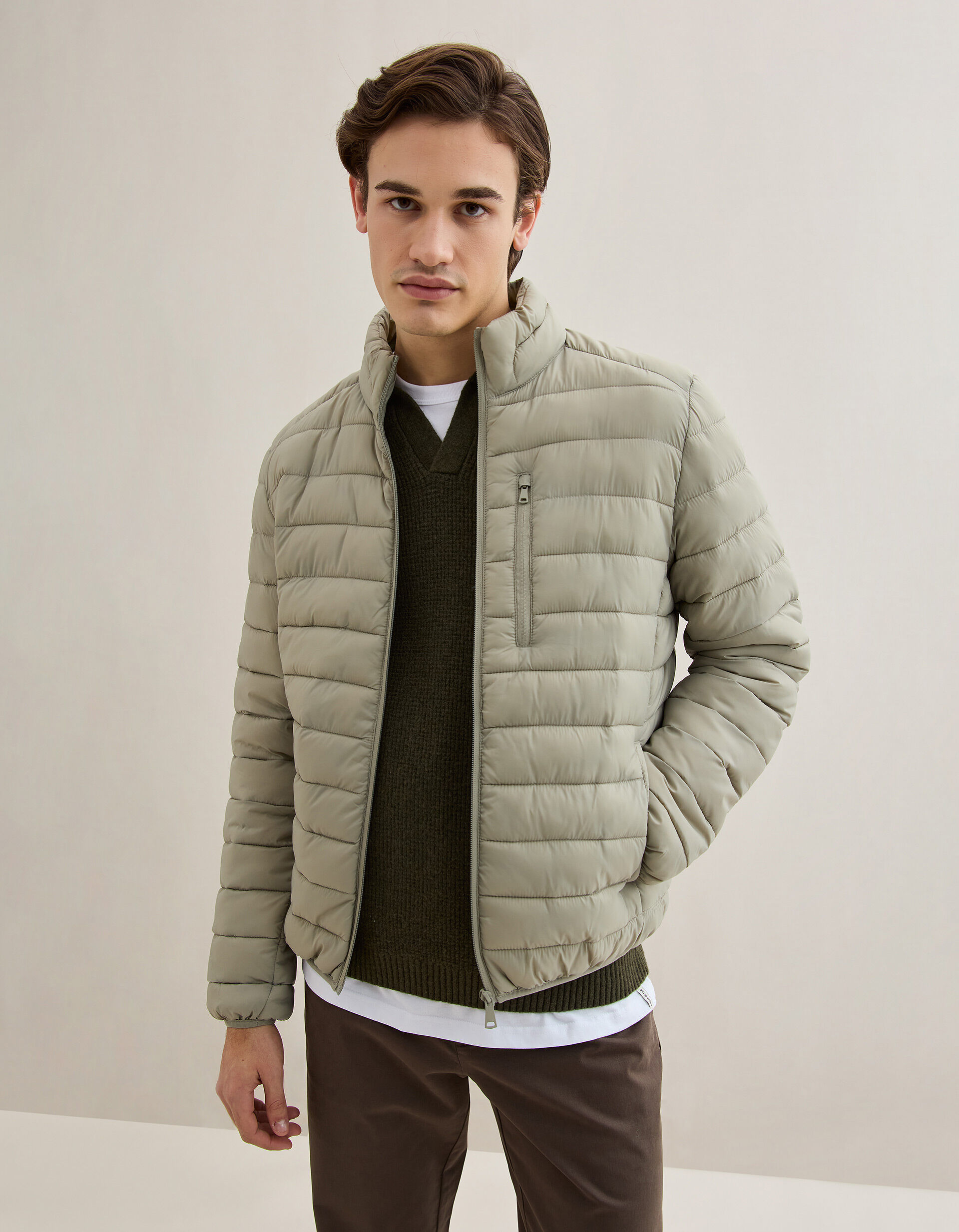 Comprar Online Casaco Acolchoado, Homem, Bege Escuro