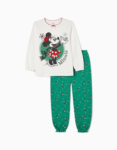 Cotton Pyjamas for Girls 'Minnie', Green/Grey