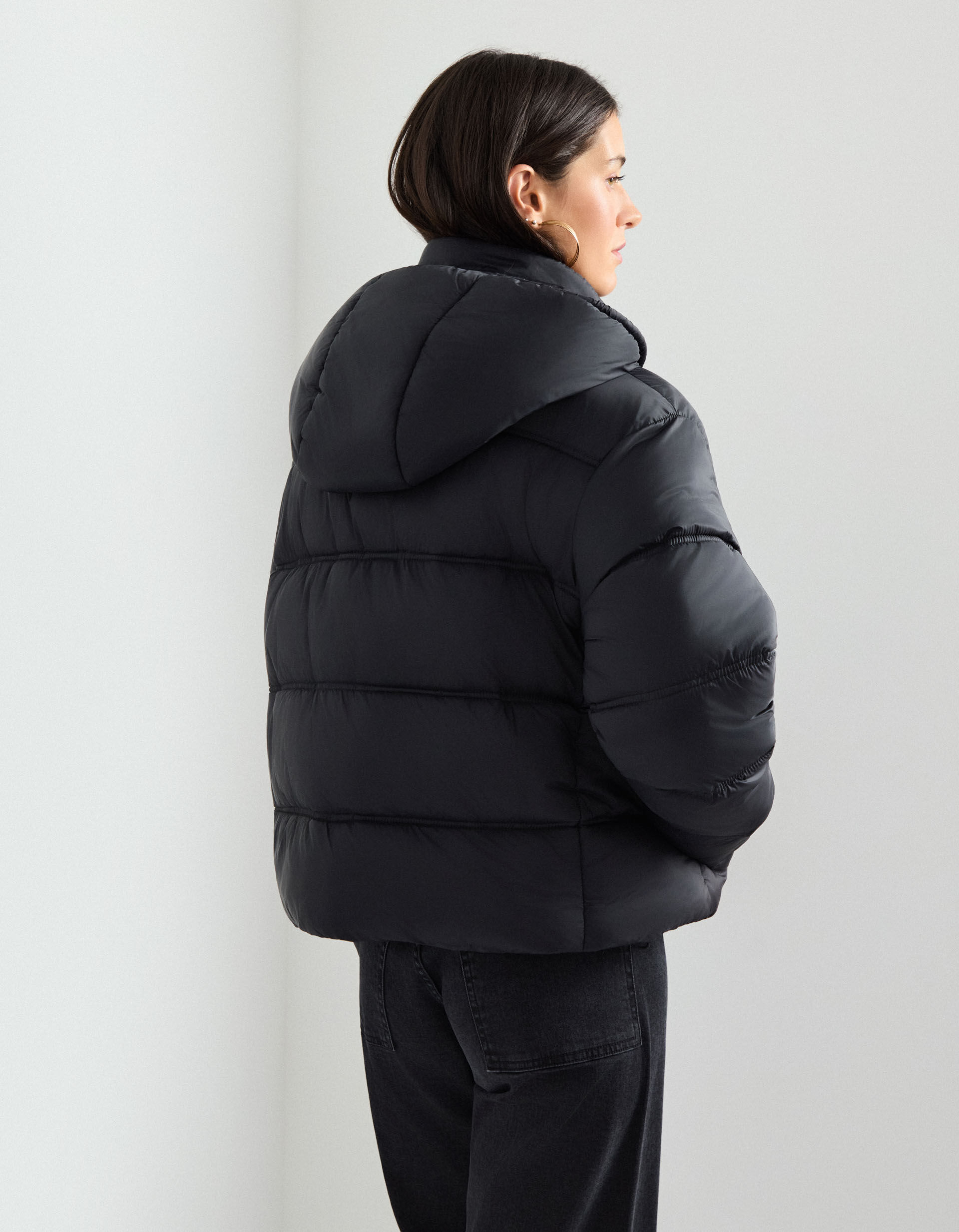 Comprar Online Casaco Acolchoado com Capuz, Mulher, Preto