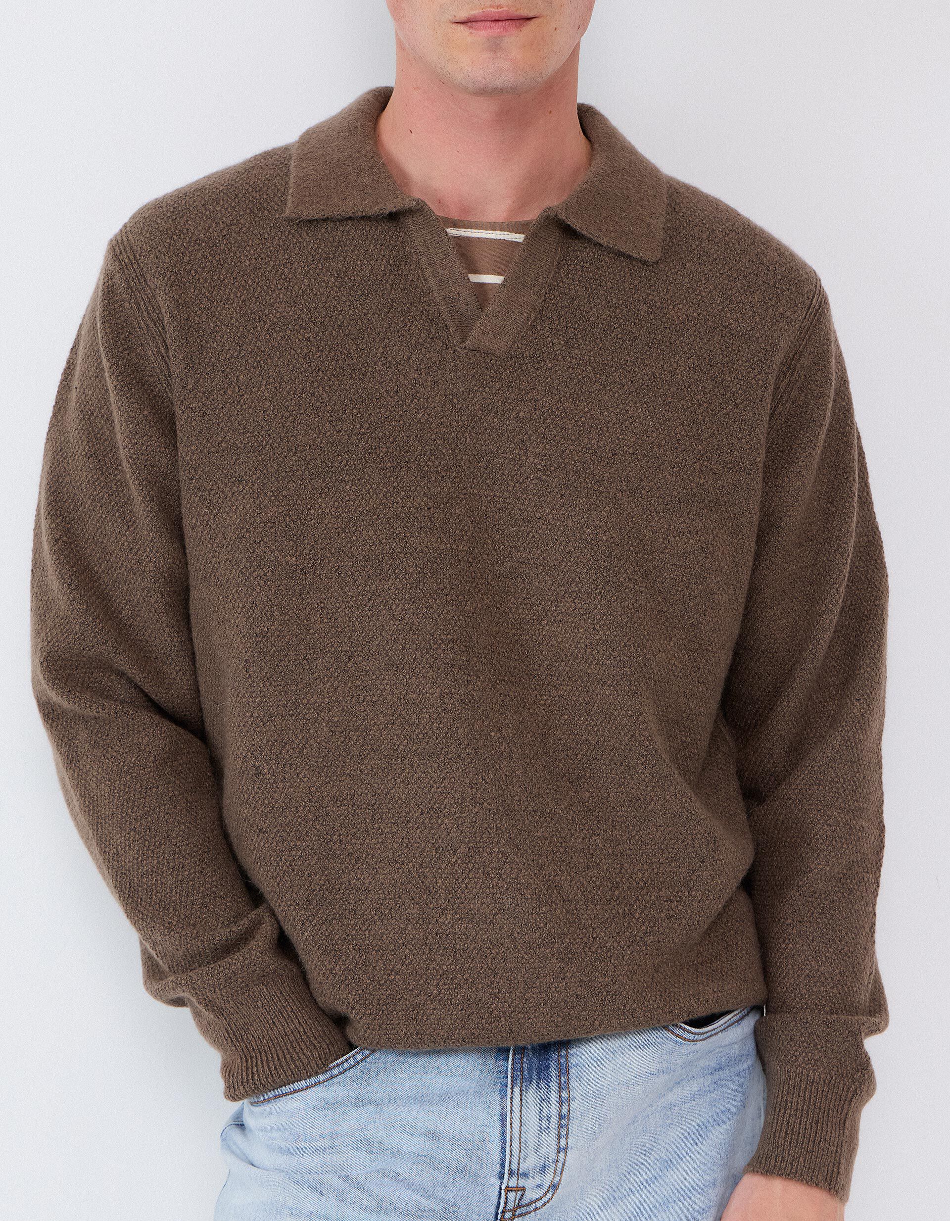 Comprar Online Camisola De Malha, Homem, Castanho