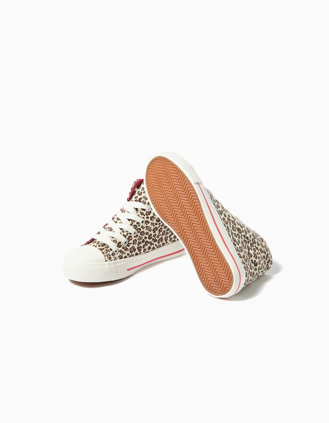 Sapatilhas em Tela High Top, Menina, Bege Claro