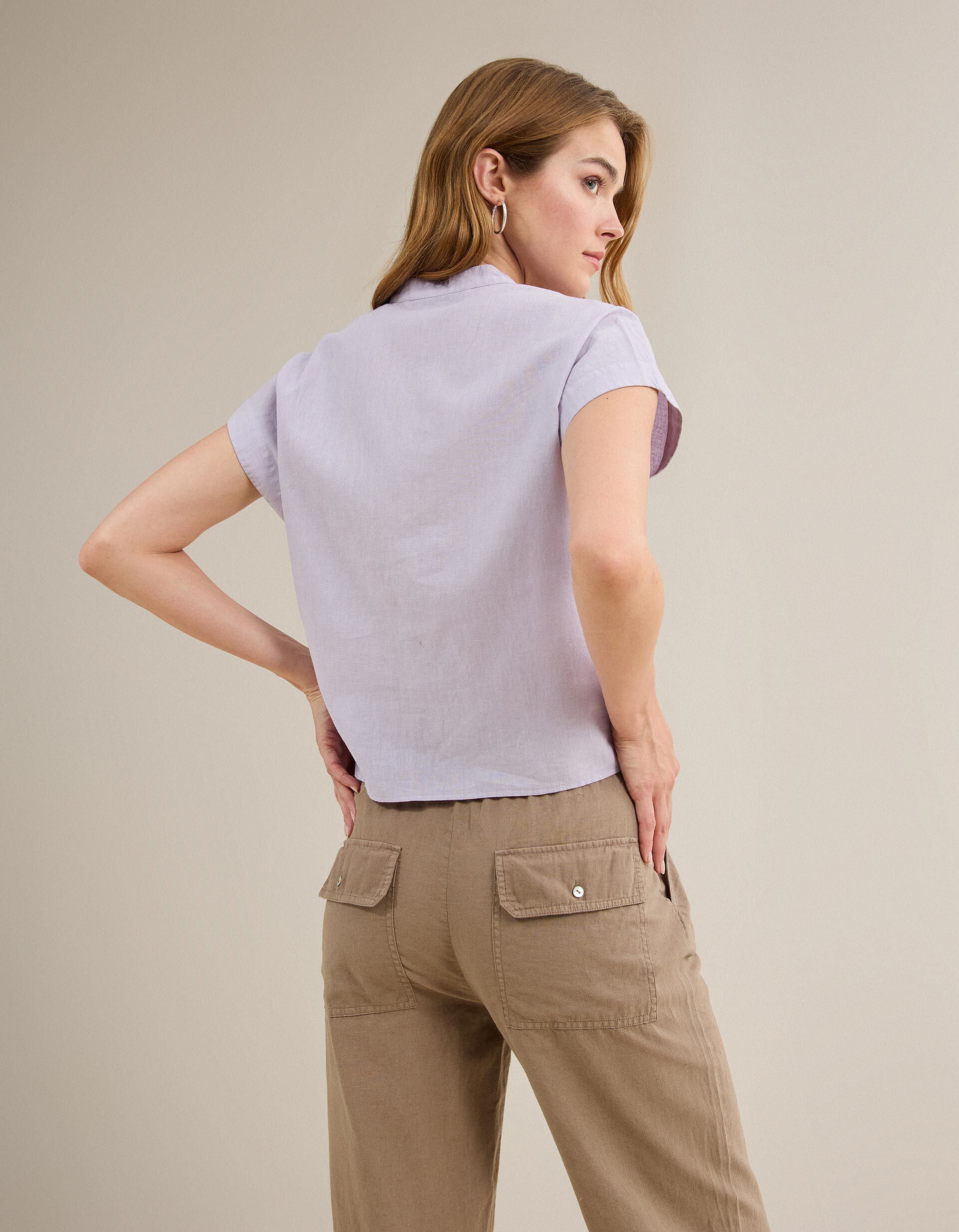 Comprar Online Blusa Com Linho, Mulher, Lil&aacute;s