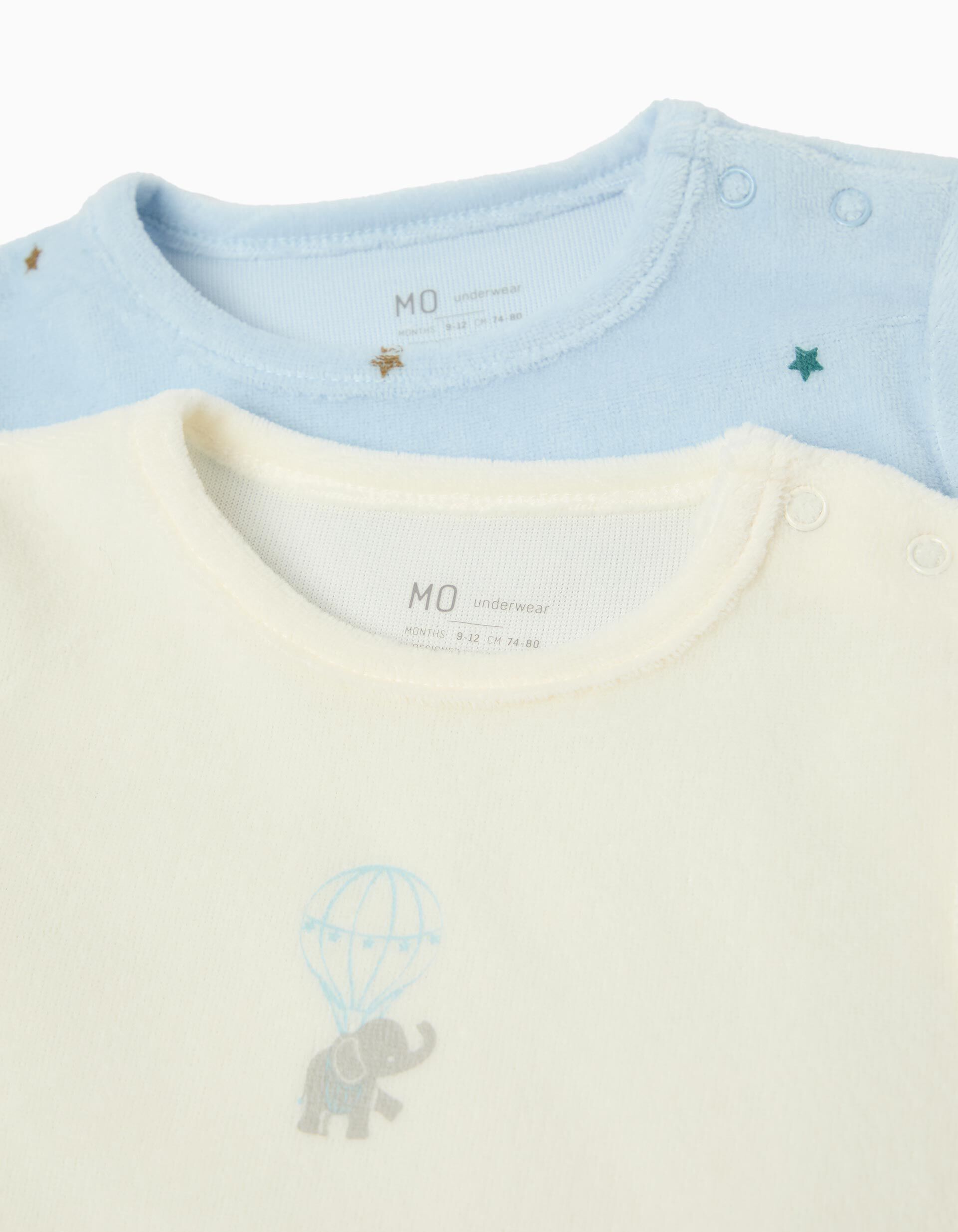 Comprar Online Pack 2 Babygrows Veludo, Rec&eacute;m-Nascido, Branco