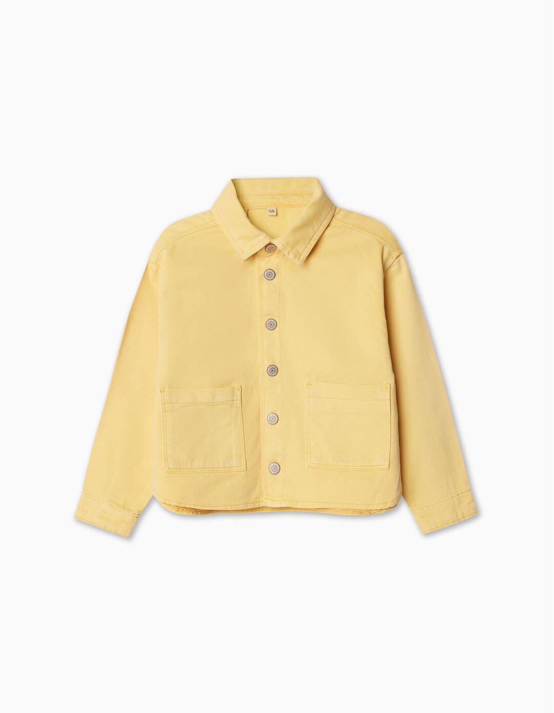 Twill Overshirt, Girl, Light Yellow