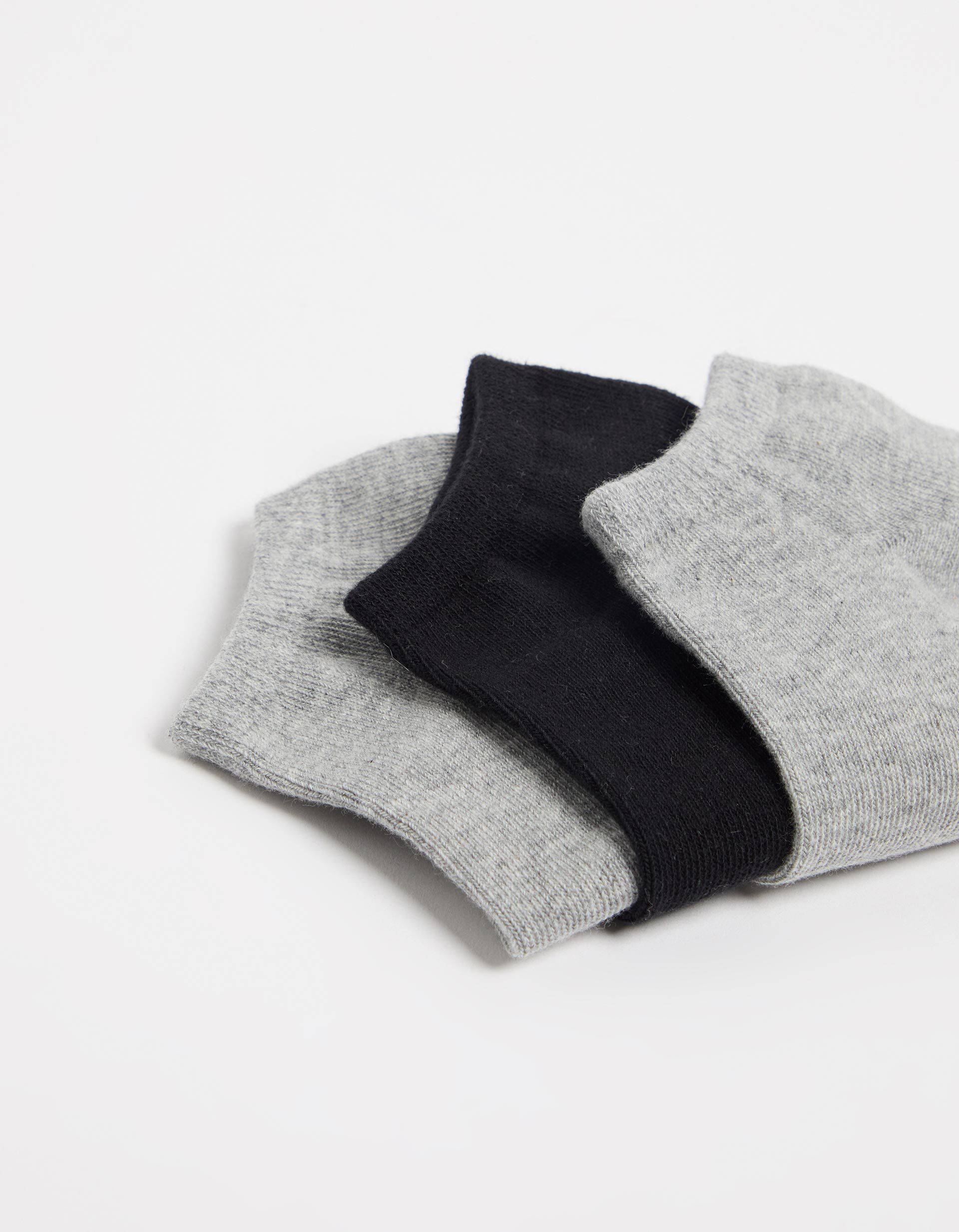 Comprar Online Pack 3 Pares de Meias Tornozelo, Mulher, Cinzento Claro