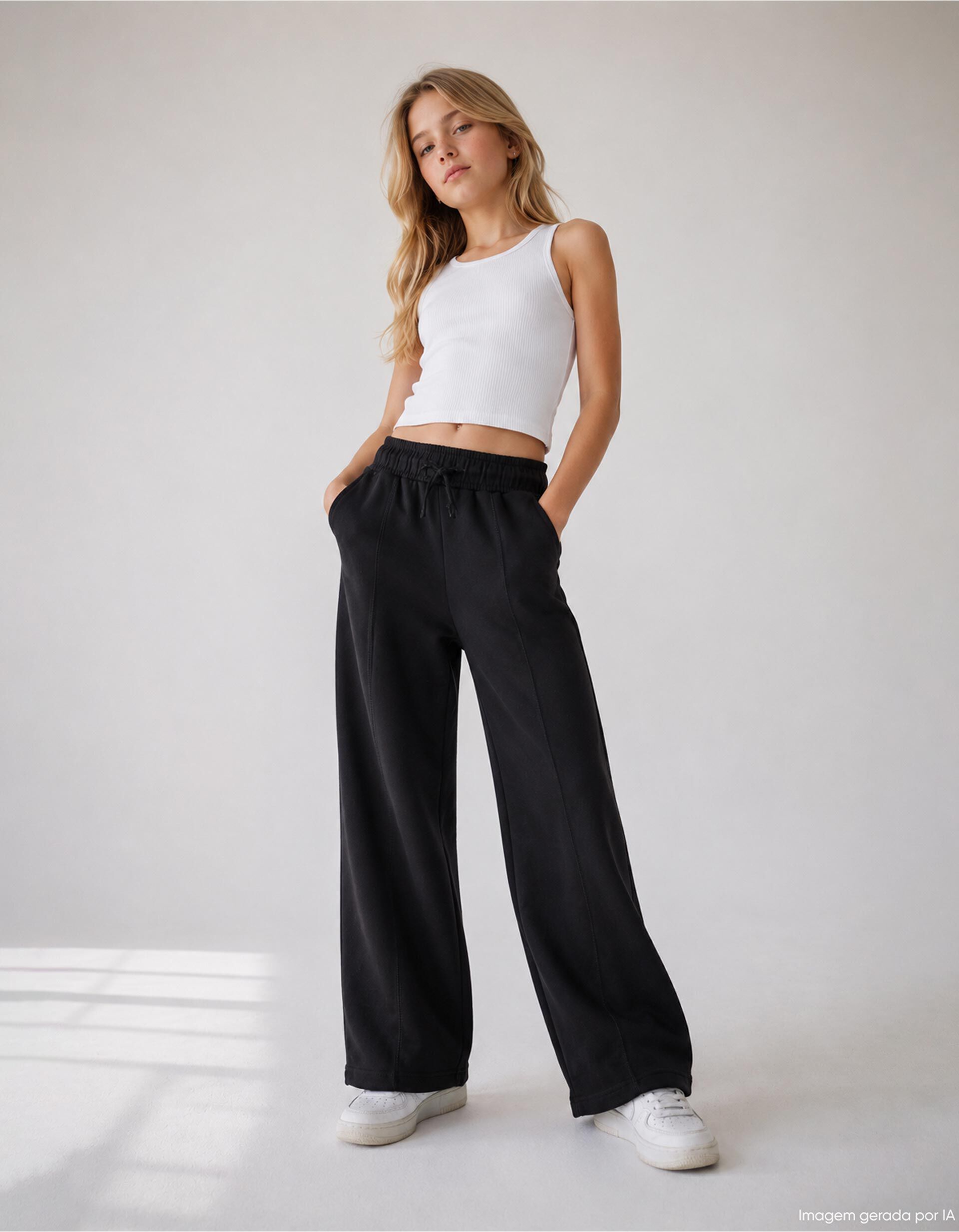 Comprar Online Cal&ccedil;as De Felpa, Menina, Preto 