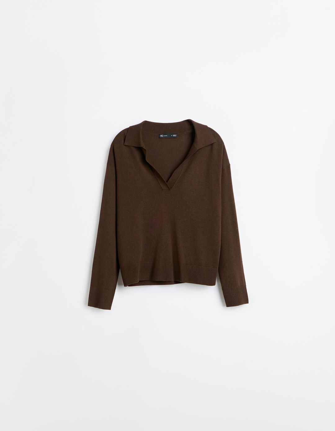 Sweater Polo, Mulher, Castanho Escuro
