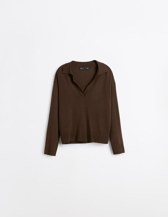 Comprar Online Sweater Polo, Mulher, Castanho Escuro