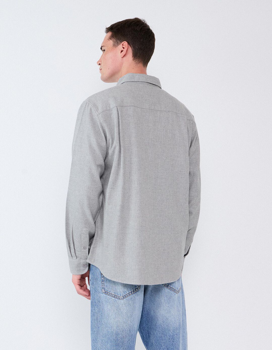 Camisa De Flanela, Homem, Cinzento