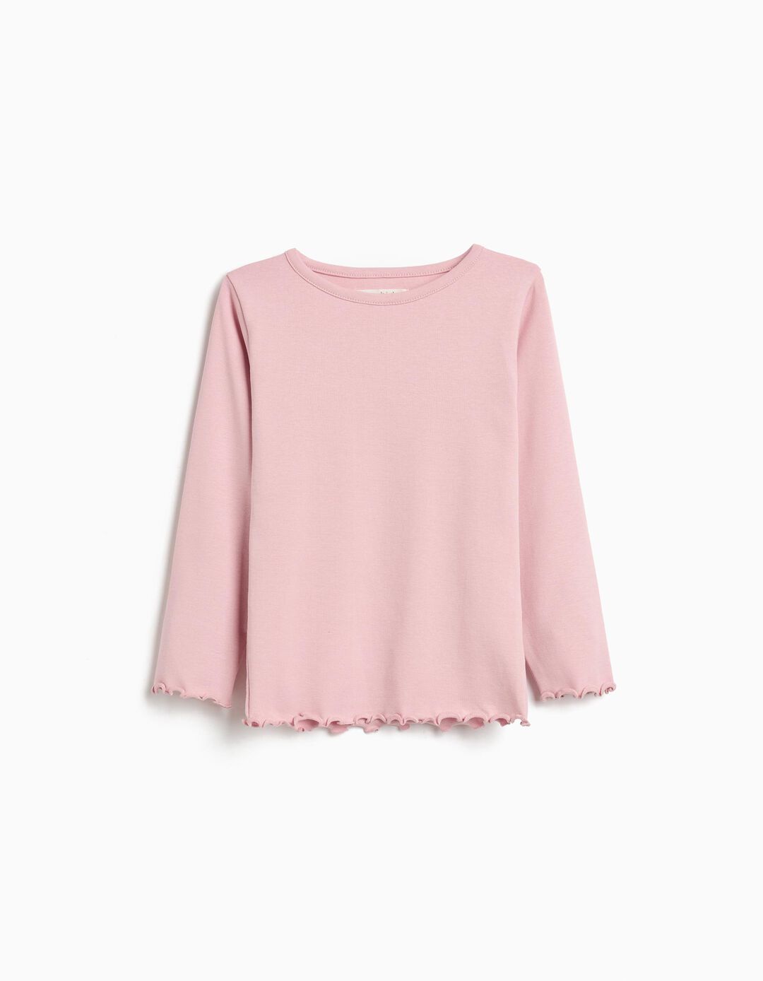T-shirt de Manga Comprida, Menina, Rosa Claro