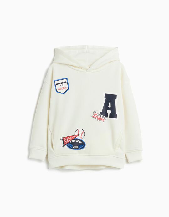 Comprar Online Sweatshirt com Capuz, Menino, Branco