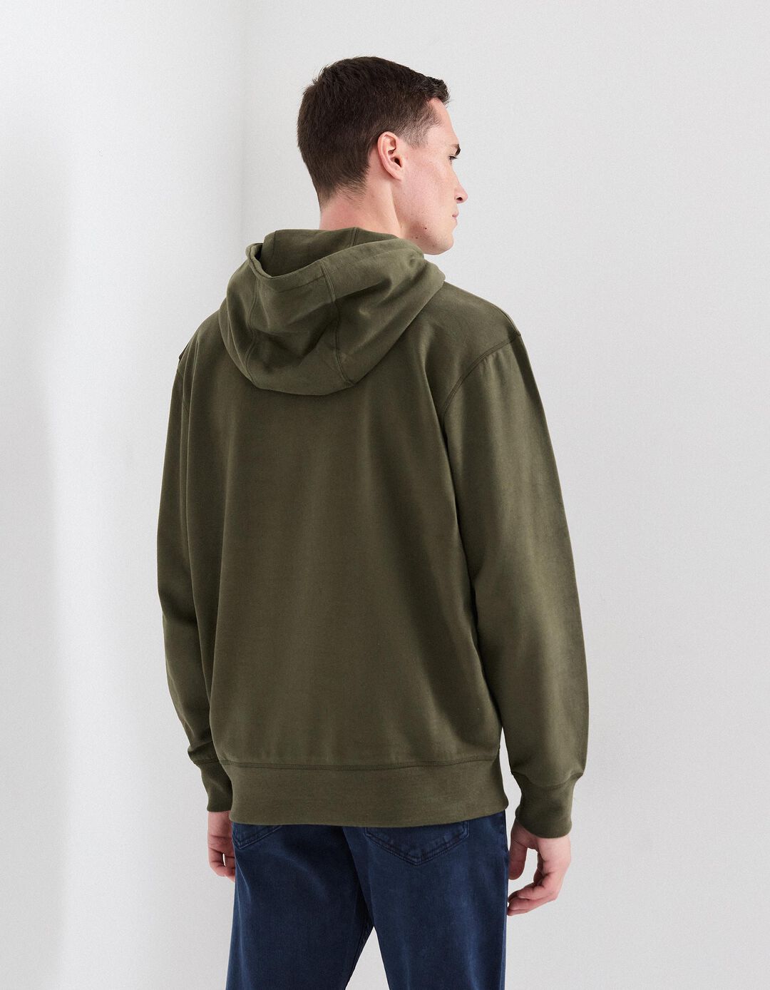 Sweatshirt com Capuz, Homem, Verde Escuro