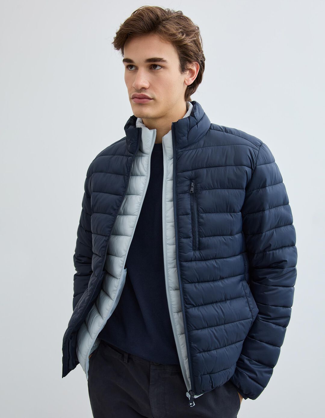 Casaco Acolchoado, Homem, Azul Escuro