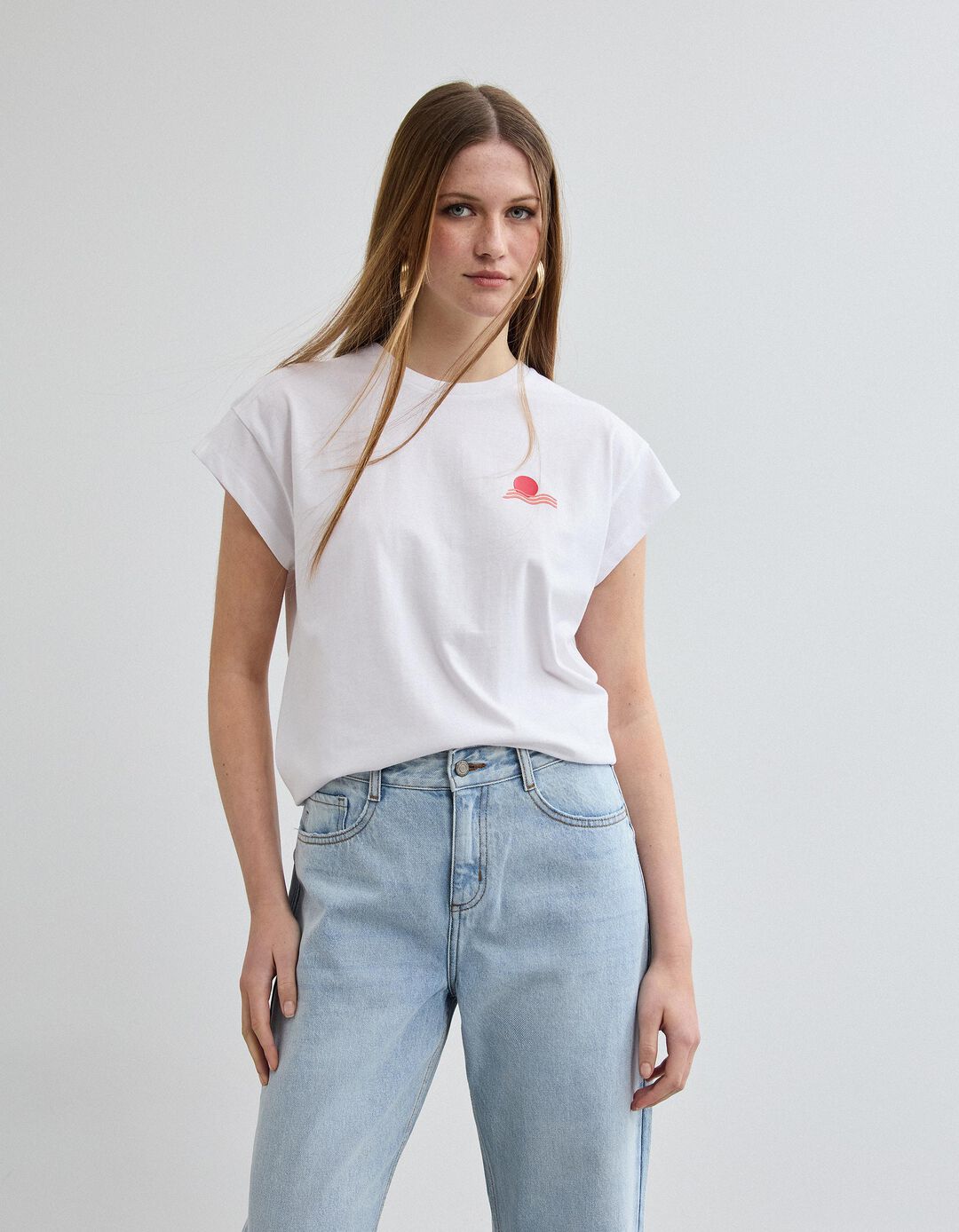 T-shirt Estampado, Mulher, Branco