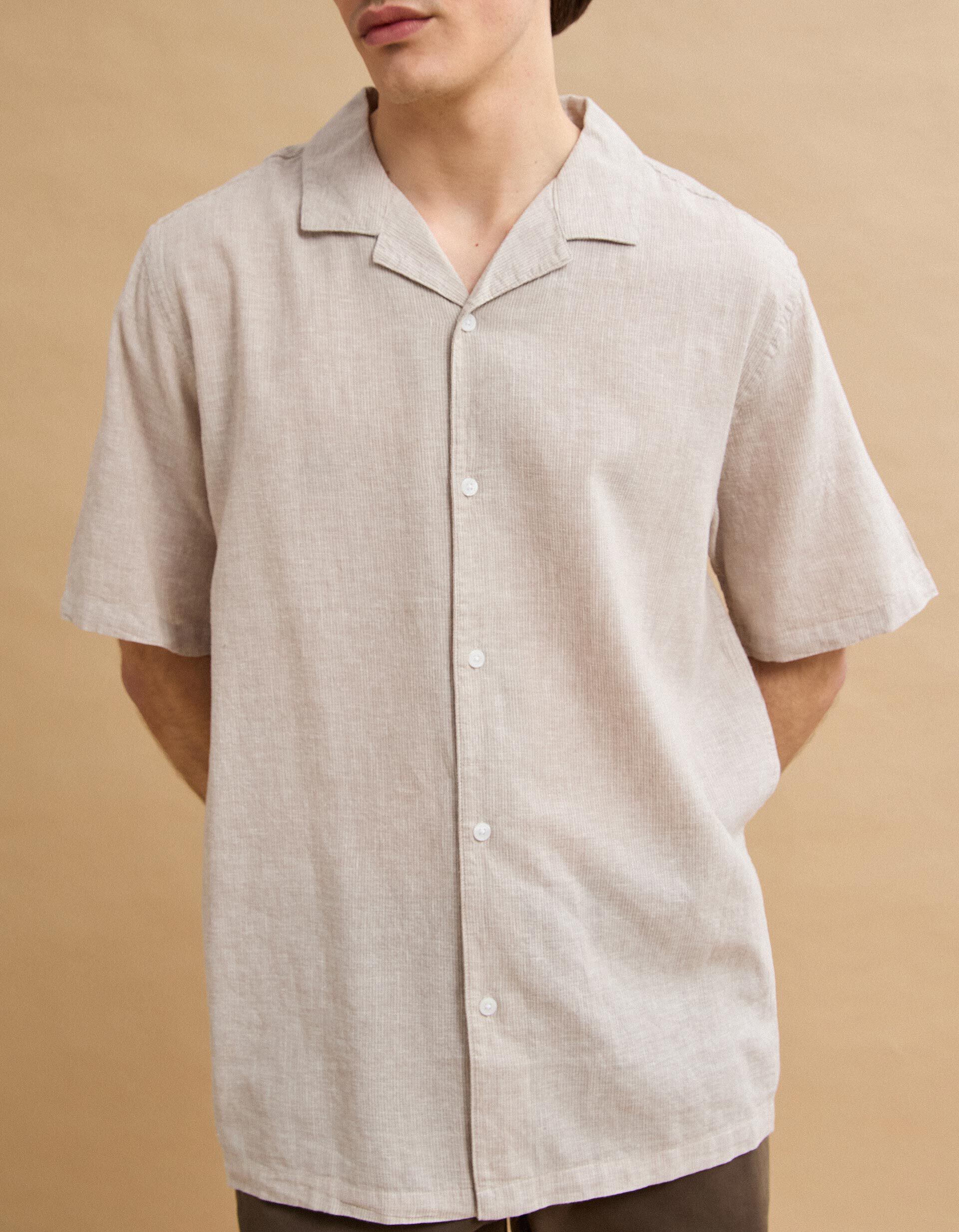 Comprar Online Camisa com Linho, Homem, Bege