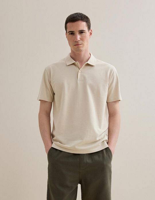 Comprar Online Polo Piquet, Homem, Bege Claro