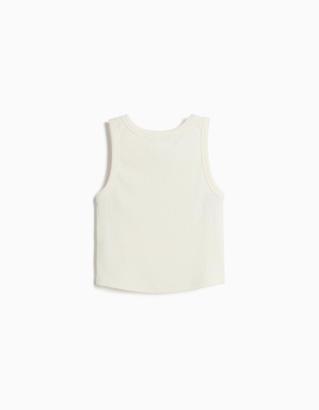 Tank Top Canelado, Menina, Branco