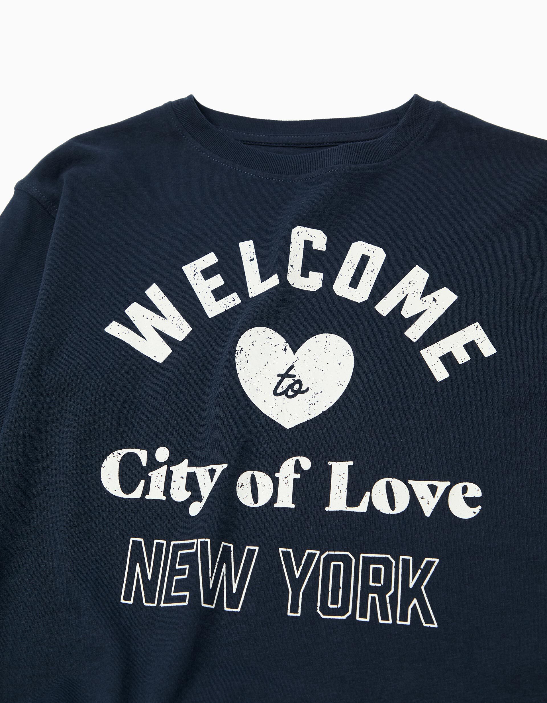 Comprar Online T-shirt Manga Comprida, Menina, Azul Escuro