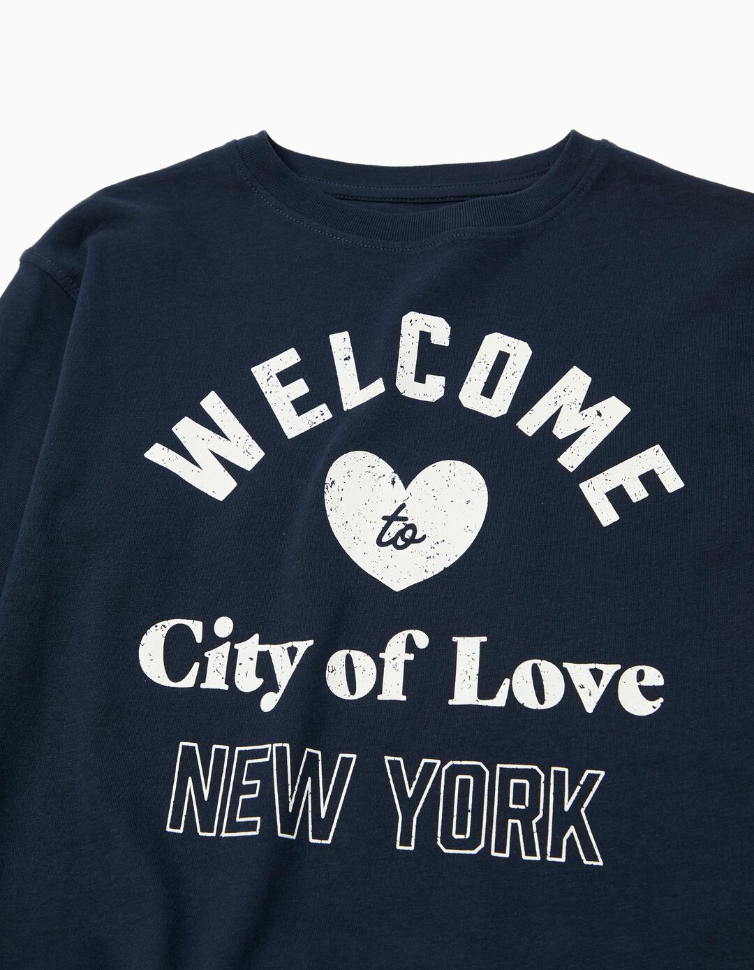 T-shirt Manga Comprida, Menina, Azul Escuro