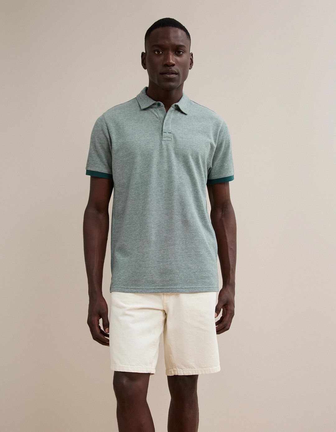 Polo Oxford Piquet, Homem, Verde Escuro
