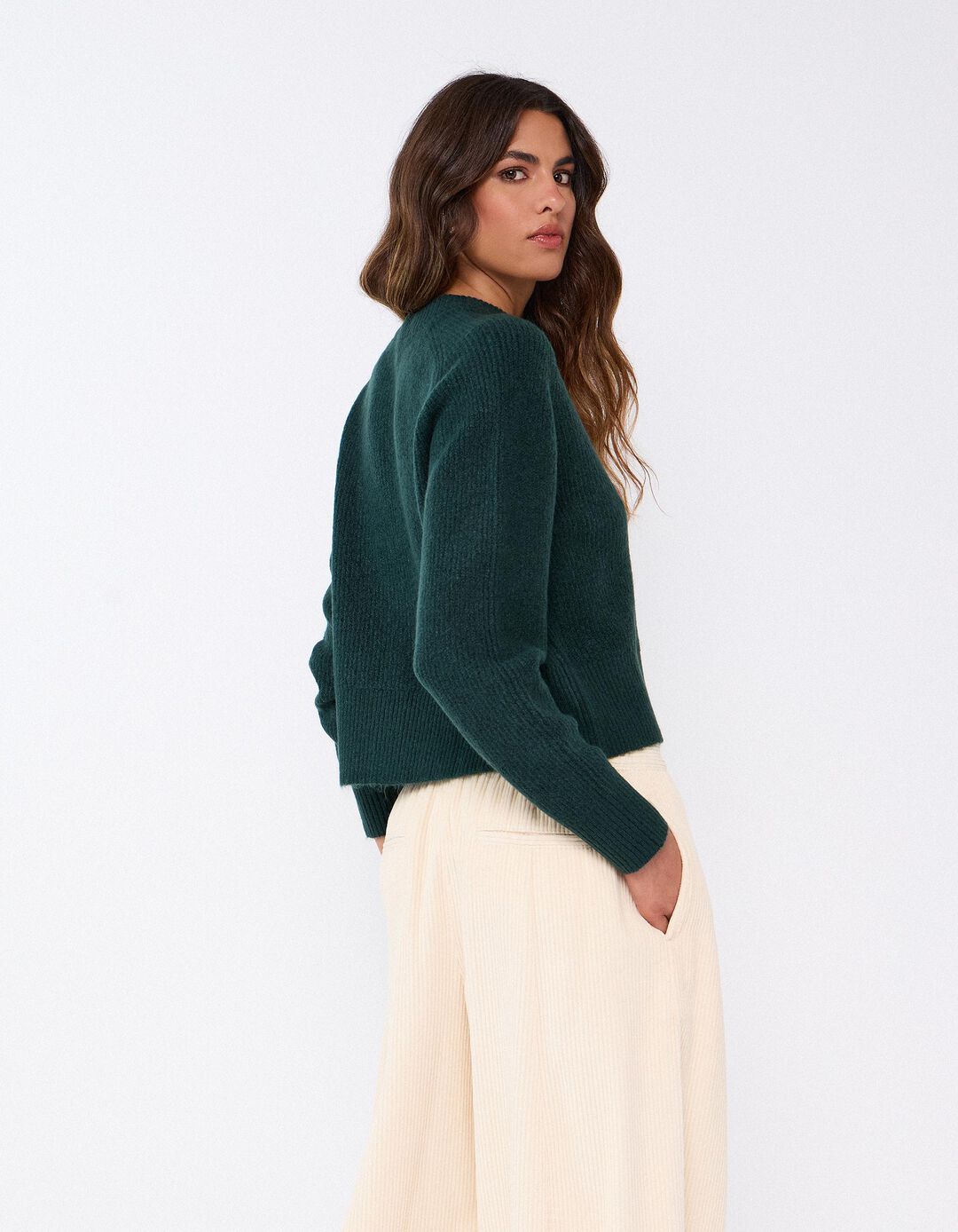 Camisola De Malha, Mulher, Verde Escuro
