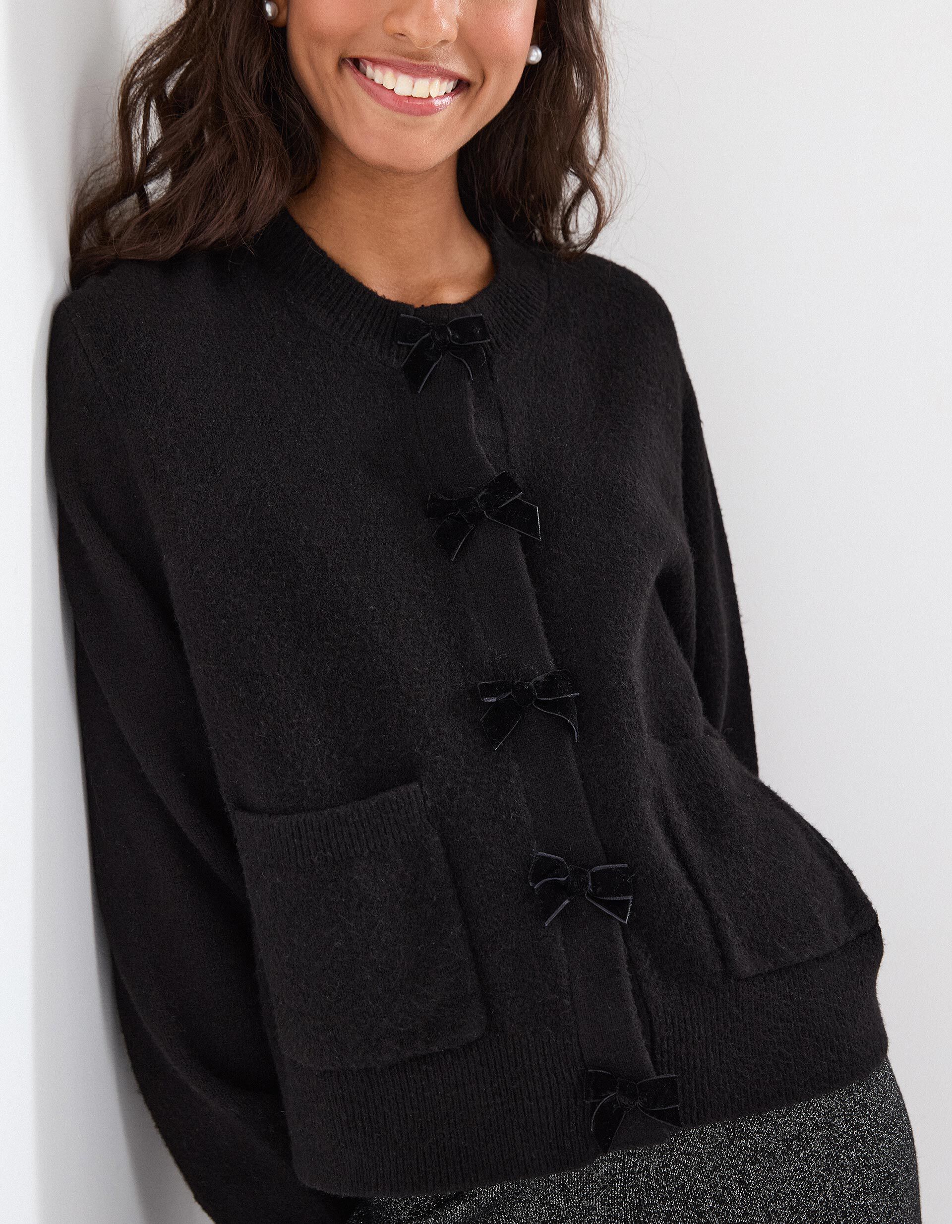 Comprar Online Casaco de Malha com La&ccedil;os, Mulher, Preto 