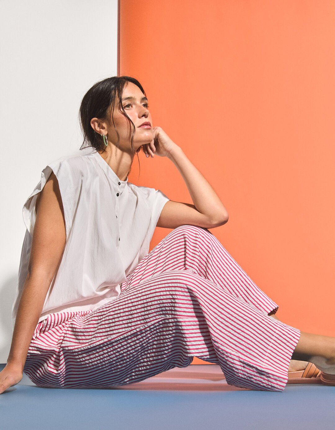 Blusa com Liocel, Mulher, Bege Claro 