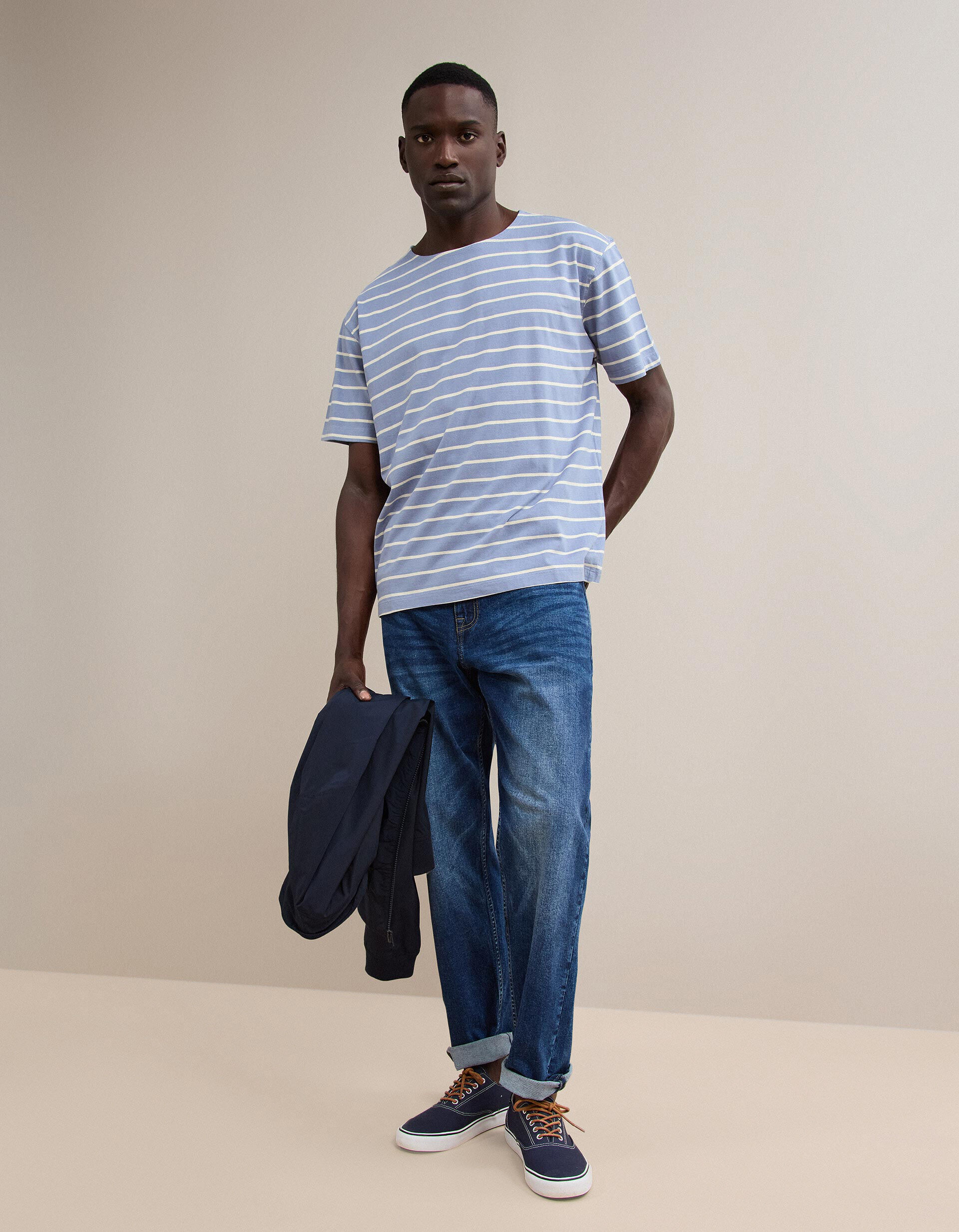 Comprar Online T-shirt &Agrave;s Riscas, Homem, Azul