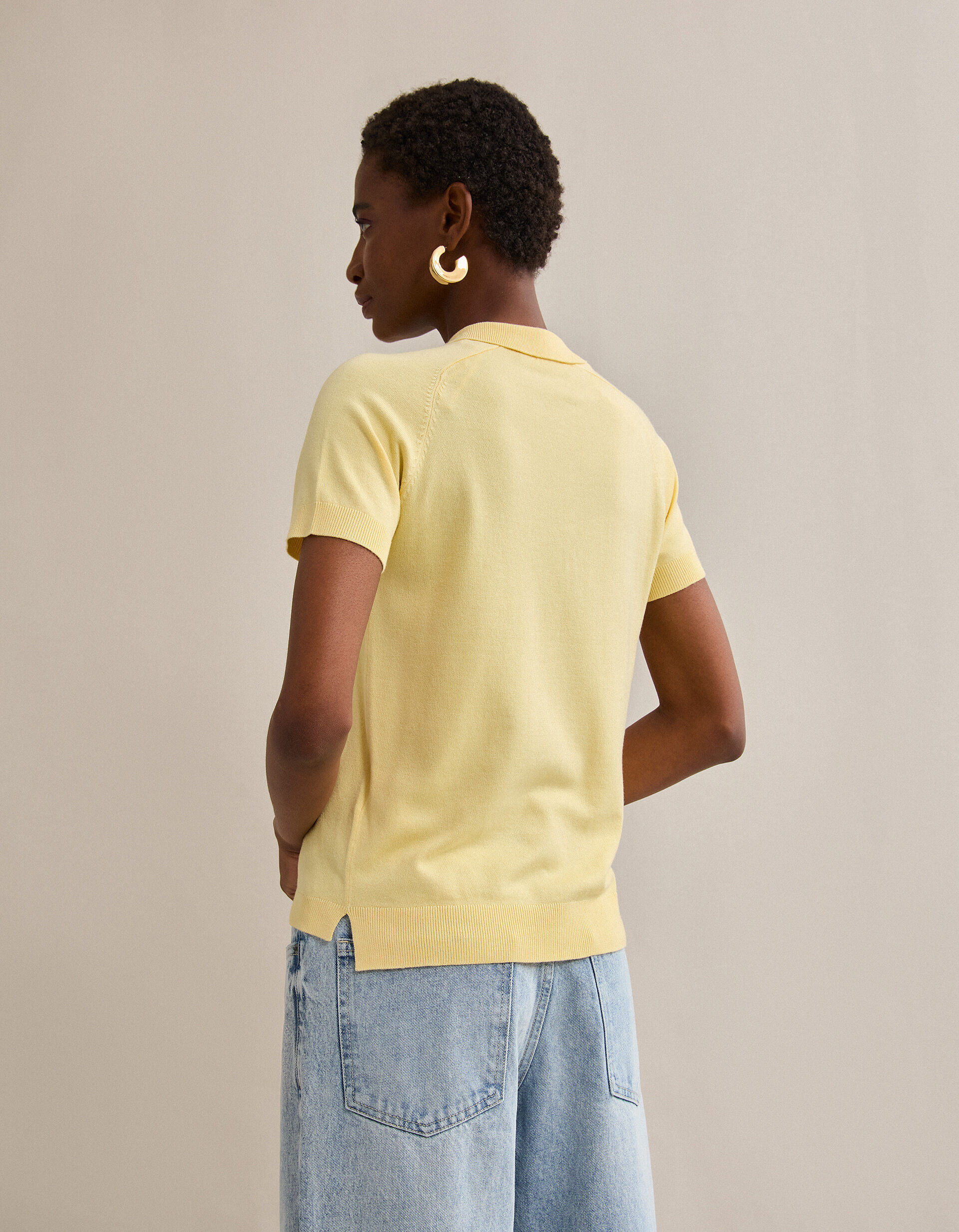 Comprar Online Polo de Malha, Mulher, Amarelo Claro