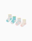 4 Pairs of Socks Pack, Baby Girls, Multicolour