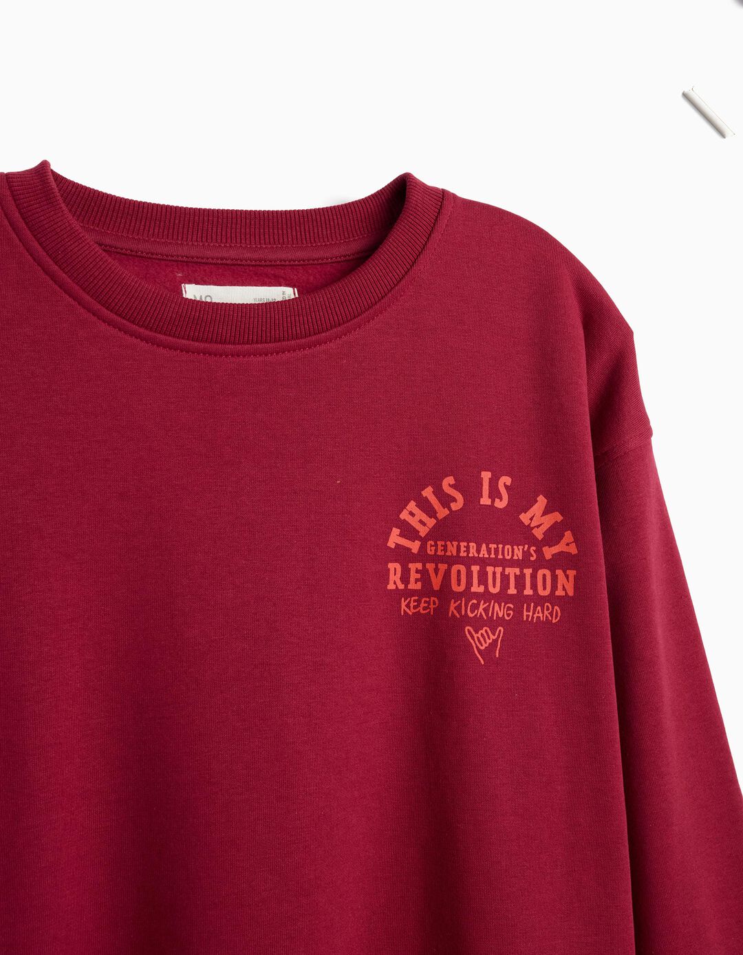 Sweathirt Estampada, Menino, Vermelho