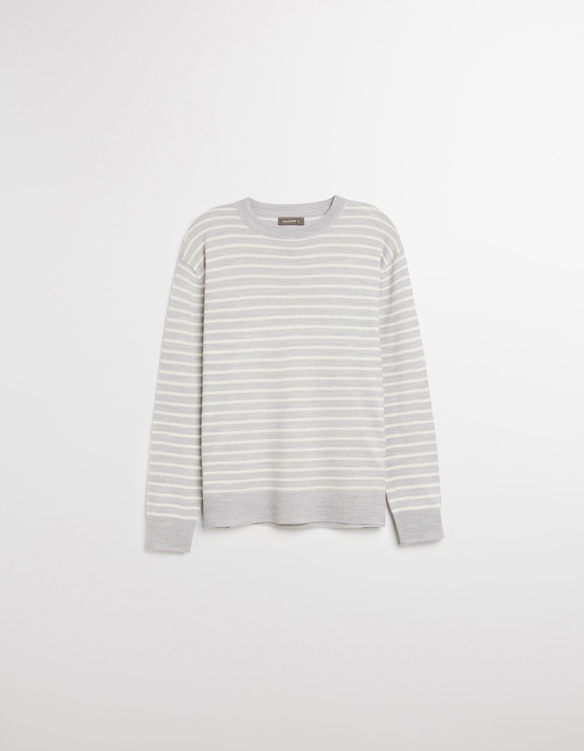 Comprar Online Camisola de Malha com Riscas, Mulher, Cinzento Claro