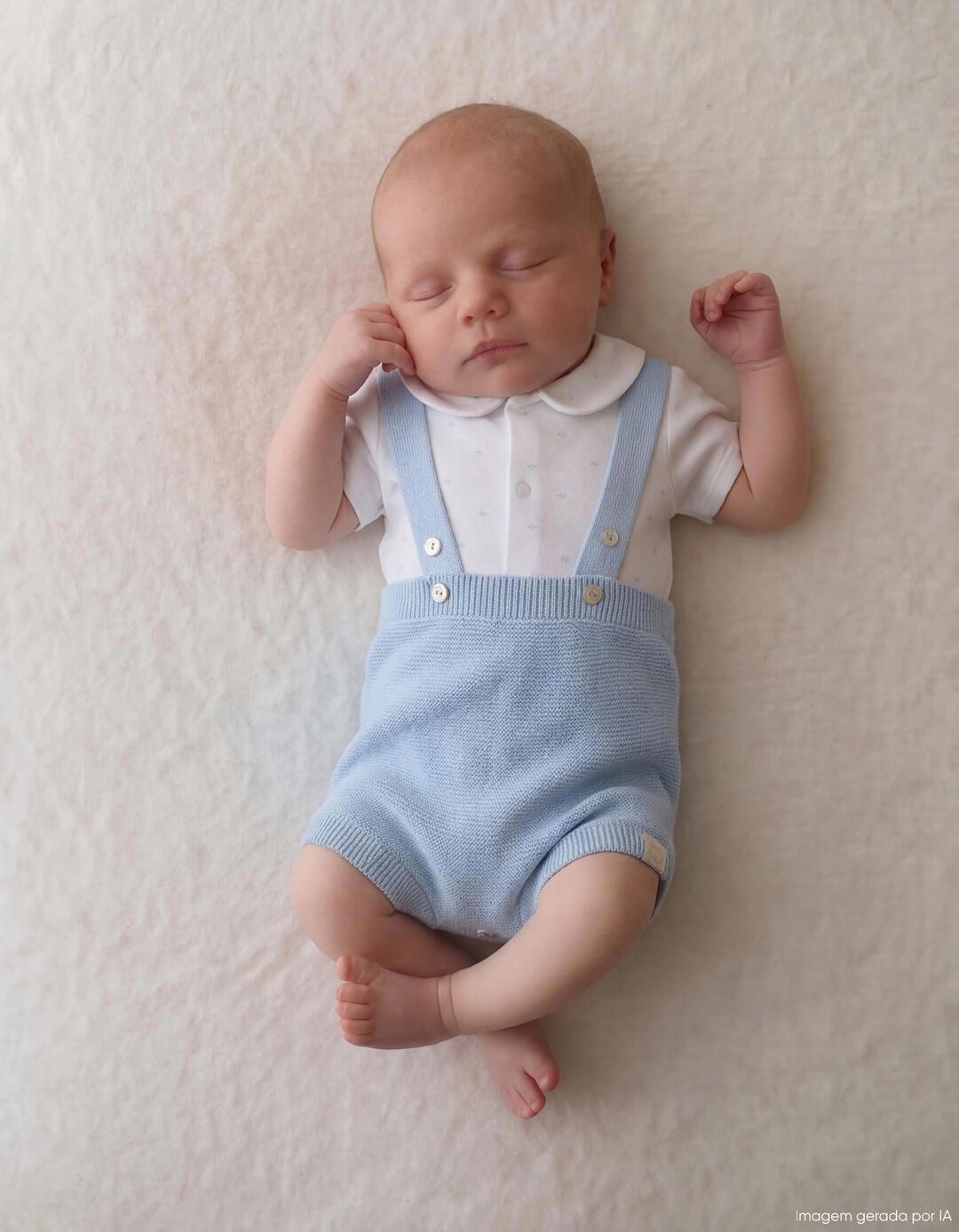 Conjunto Body e Macac&atilde;o, Rec&eacute;m-Nascido, Azul Claro
