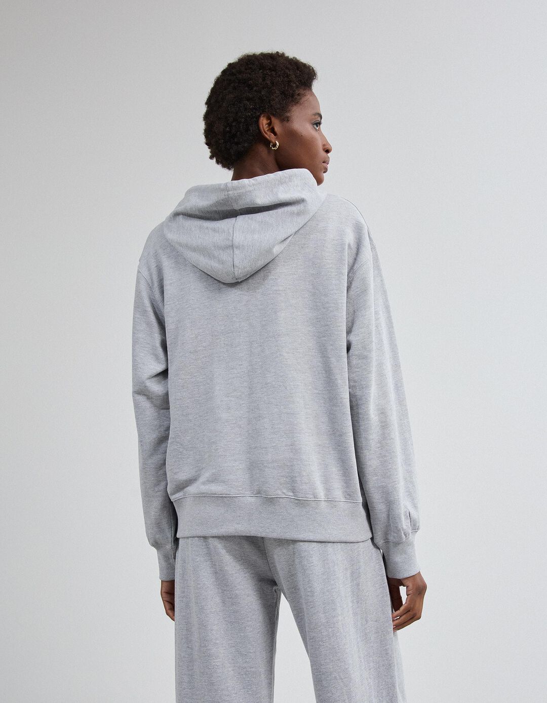 Sweatshirt Com Capuz, Mulher, Cinzento Claro