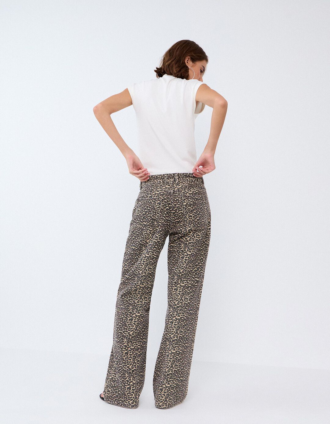Cal&ccedil;as De Ganga Wide Leg, Mulher, Bege Escuro