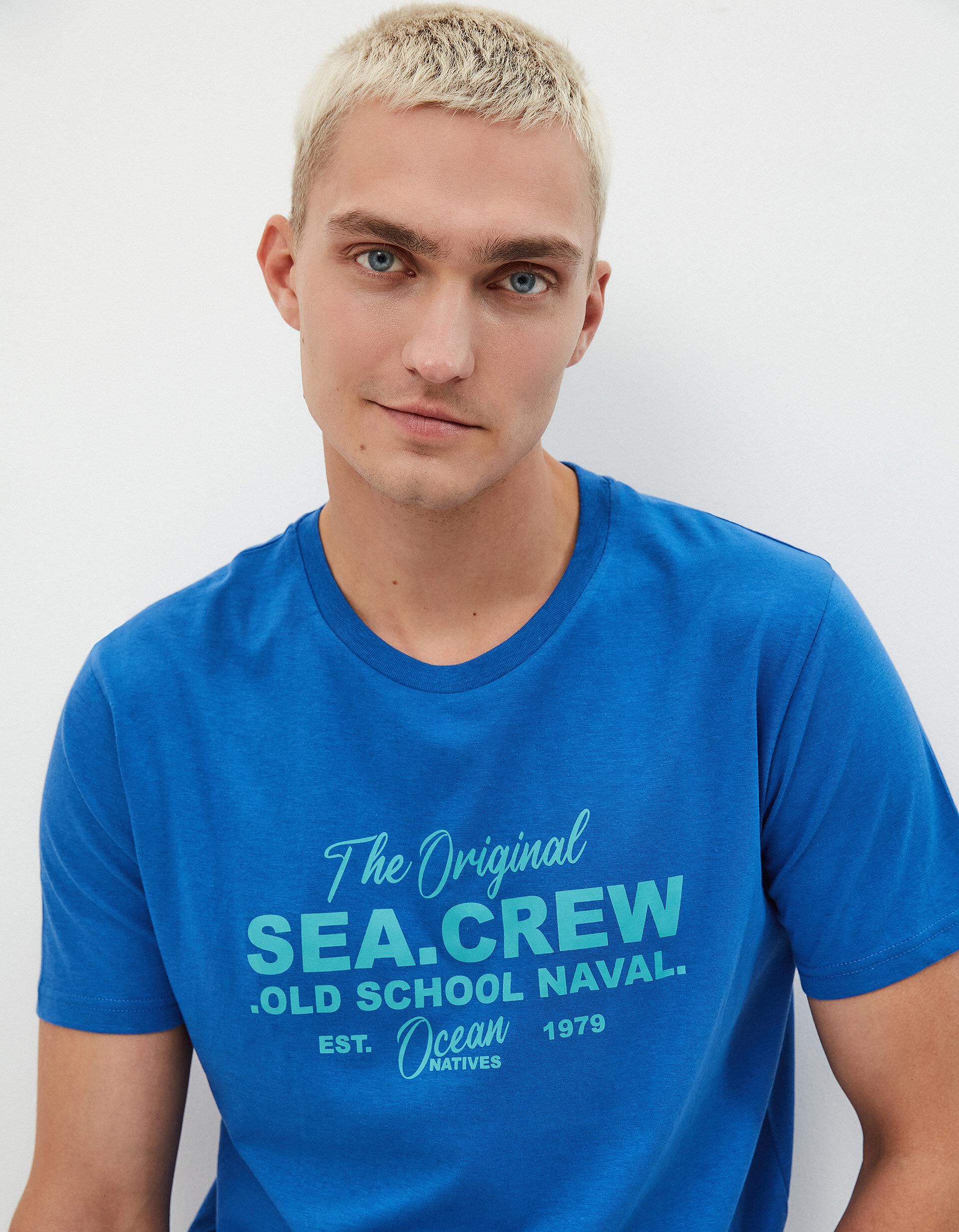 T shirt Estampado Homem Azul MO Online