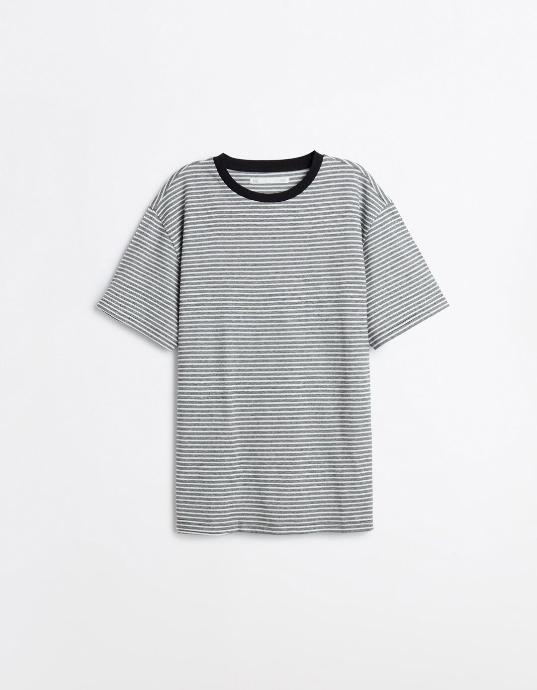 T-shirt Jersey Riscas, Homem, Preto