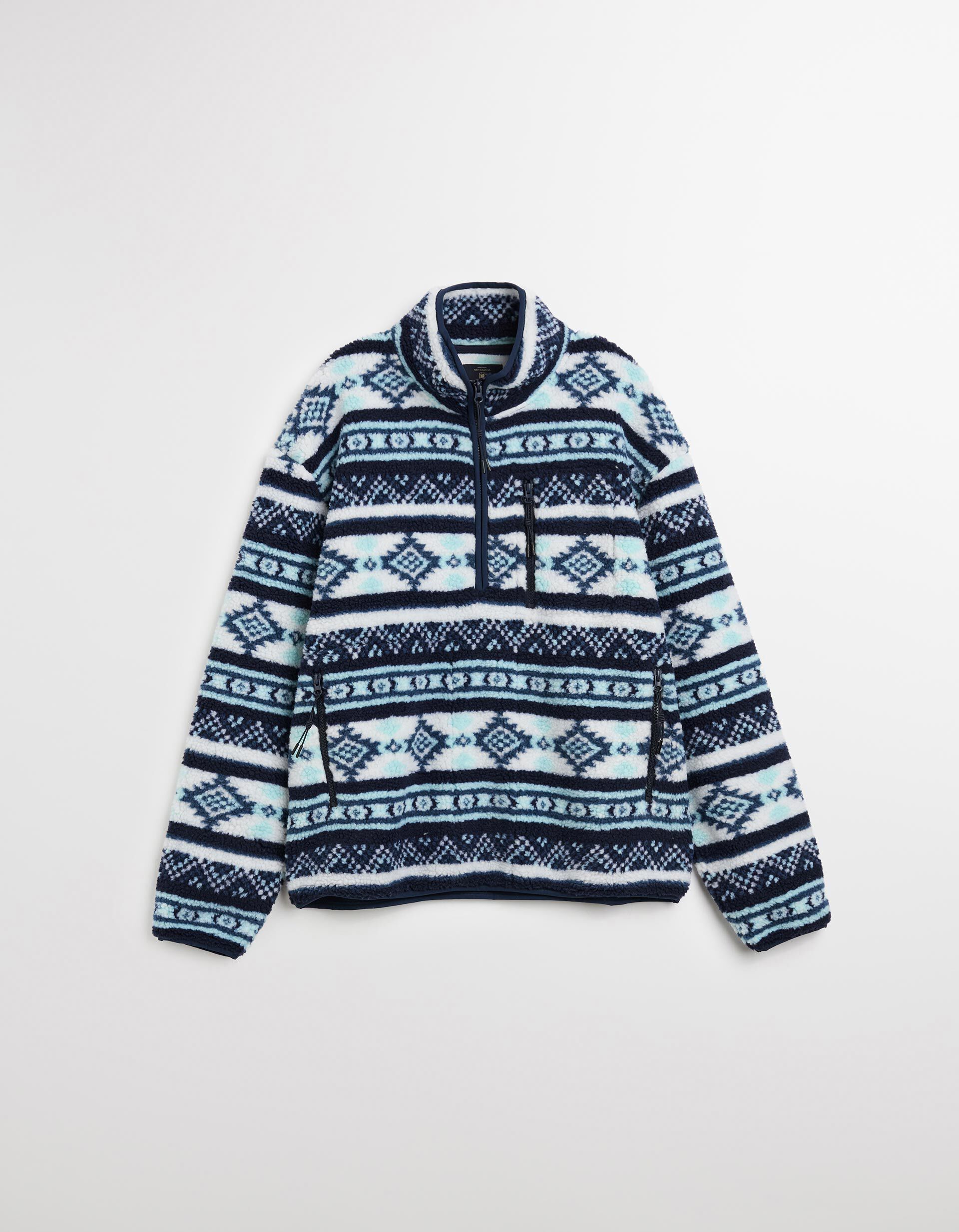 Comprar Online Camisola Sherpa com Fecho, Homem, Azul Escuro