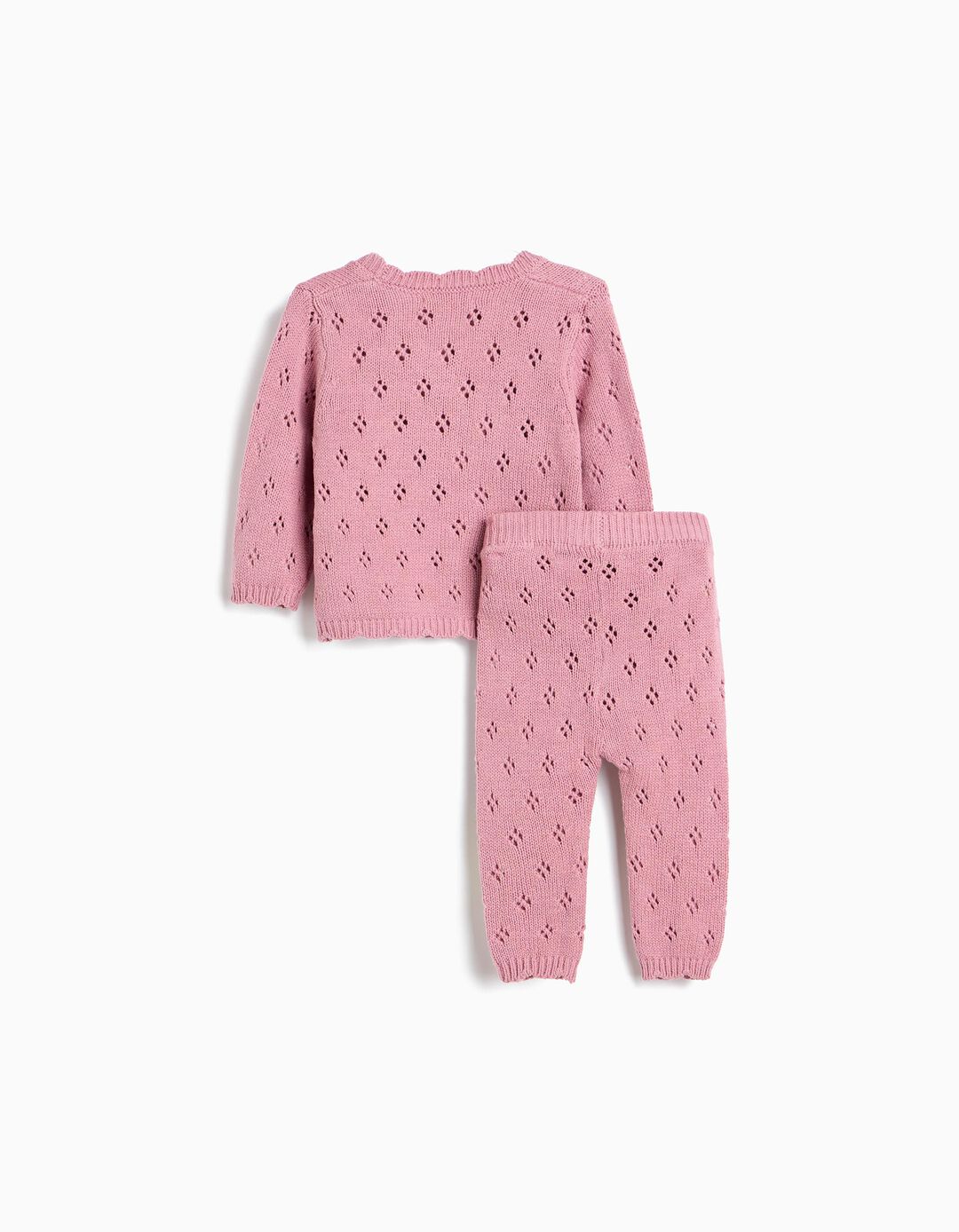 Conjunto de Malha, Menina, Rosa