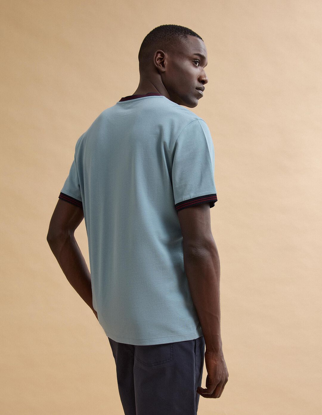 T-shirt Piquet, Homem, Azul Claro