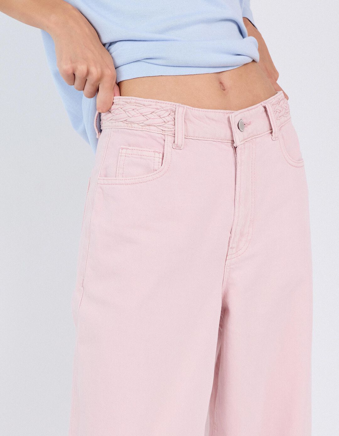 Cal&ccedil;as De Ganga Wide Leg, Mulher, Rosa Claro