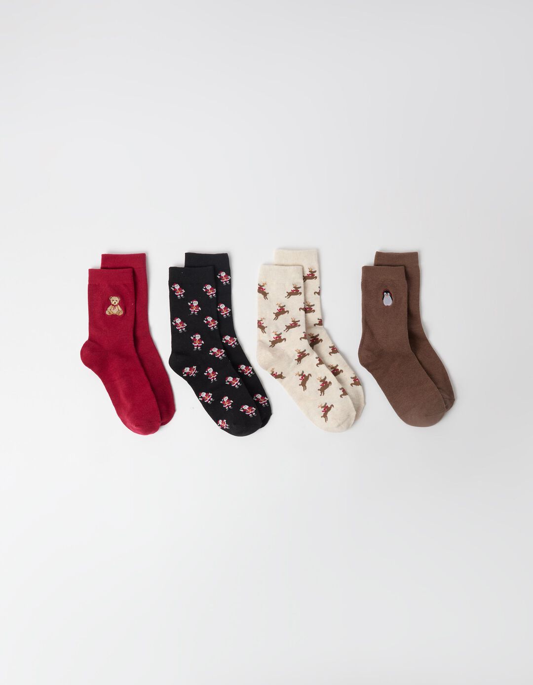 Pack 4 Pares De Meias De Natal, Mulher, Preto