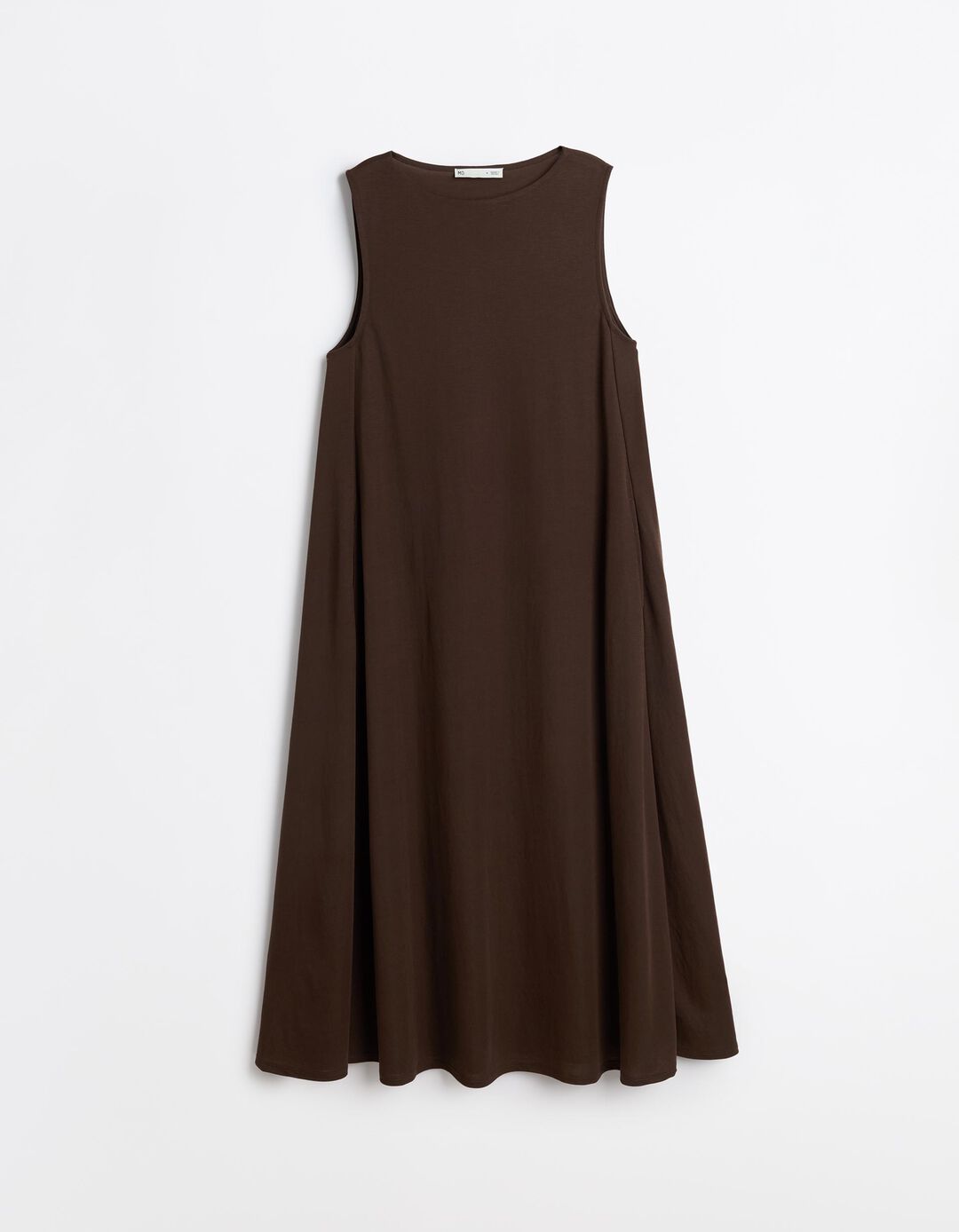Vestido Comprido Fluido, Mulher, Castanho Escuro