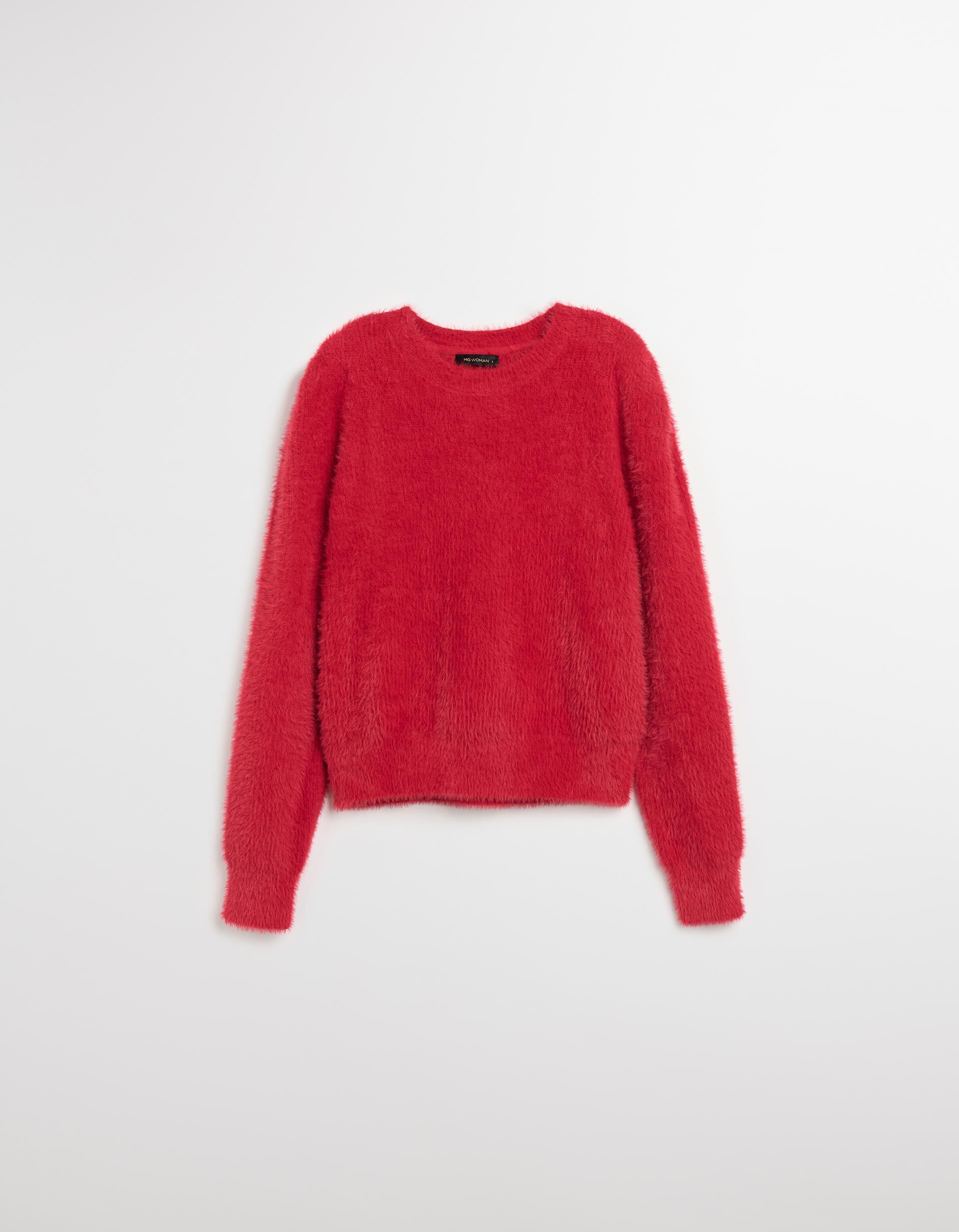 Comprar Online Camisola com Efeito de Pelo, Mulher, Vermelho