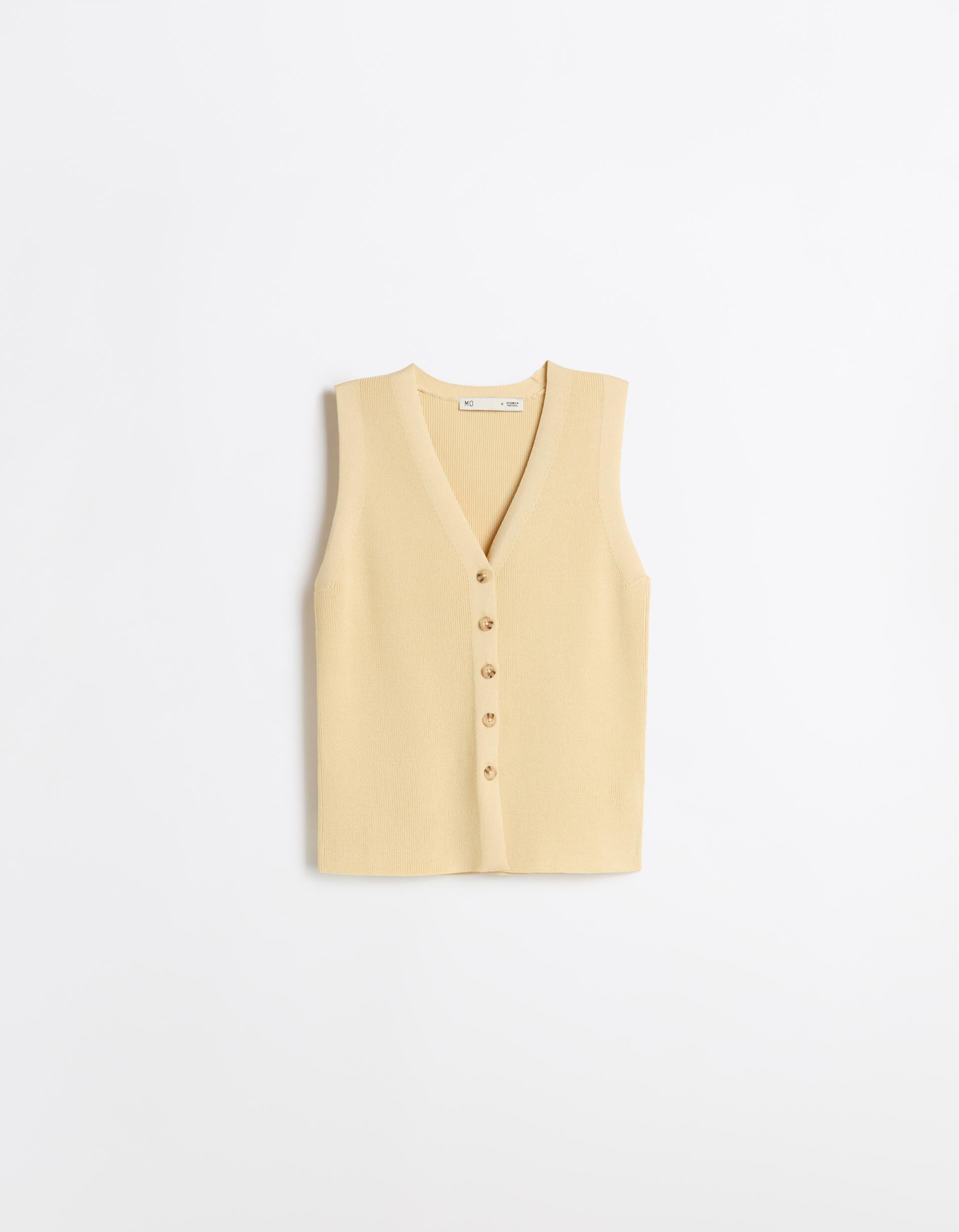 Comprar Online Colete Tricotado, Mulher, Amarelo Claro