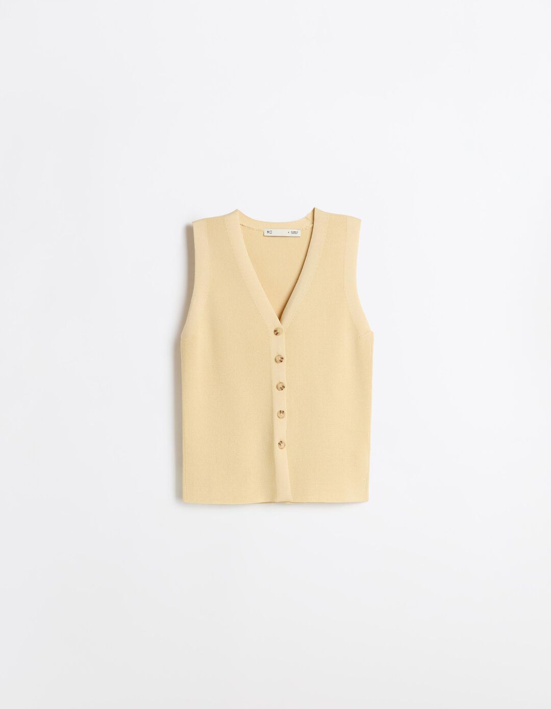 Colete Tricotado, Mulher, Amarelo Claro