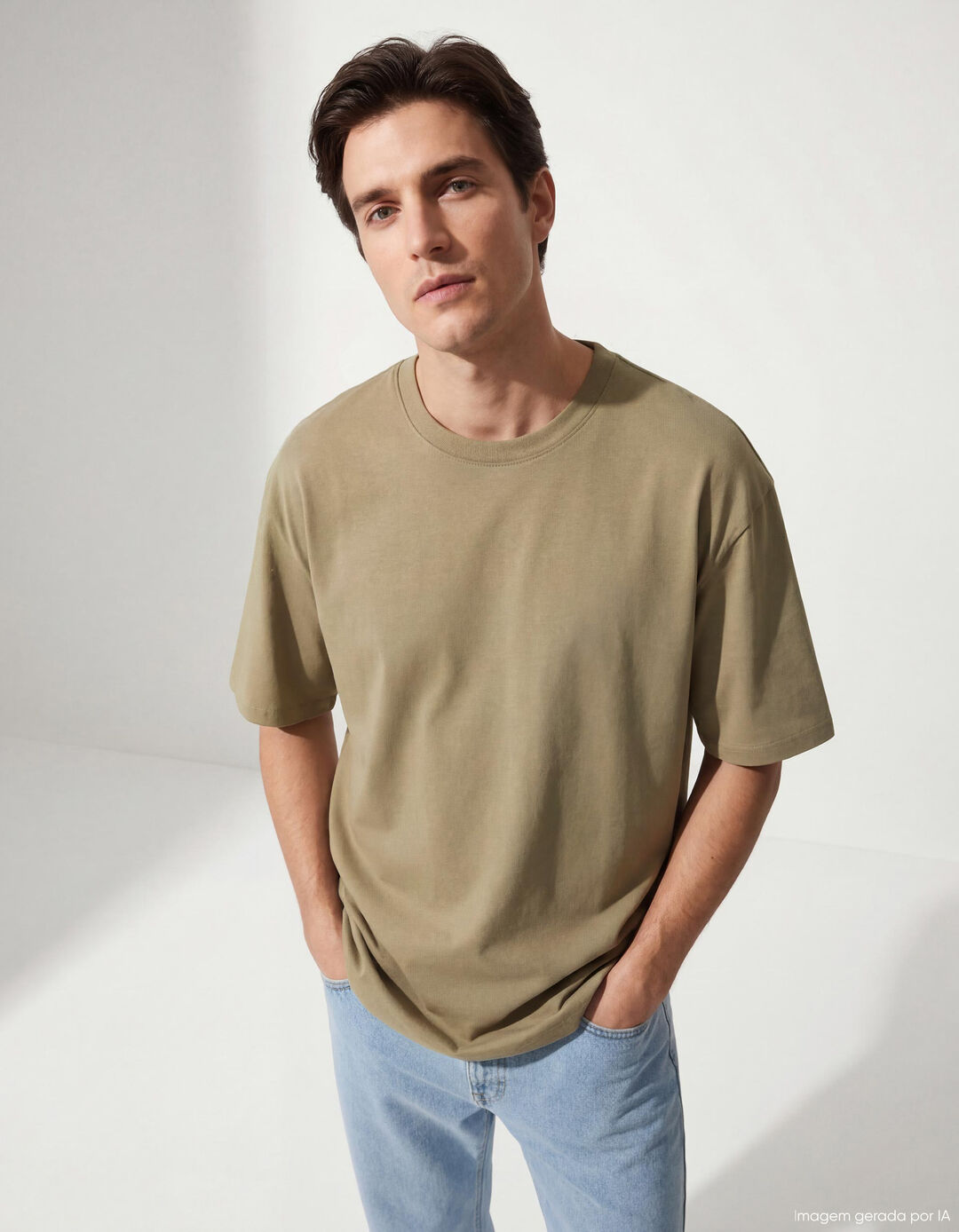 T-shirt, Homem, Verde Escuro